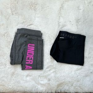 2 pair under armor, heat gear, pants, medium